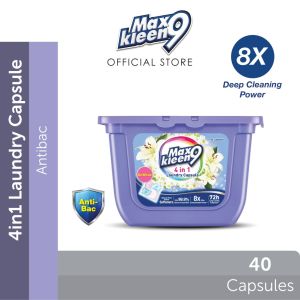 Maxkleen 9 4in1 Anti-Bacterial Laundry Capsule [40 Capsules Pack]