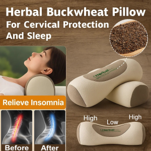 Cervical Spine Buckwheat Pillow Cervical Support Improve Sleeping Sleep Aid Pillow Core Cylindrical Herbal Pillow Home Neck Pillow
