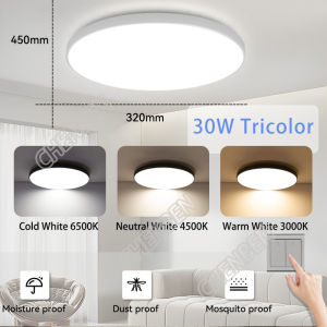 CHENBEN 3 Colors Change Led Ceiling Lights 30W 40W Modern Ceiling Lamps Indoor Lighting Surface Mounted Panel Lights For Living Room Bedroom Bathroom Home Decor Fixture