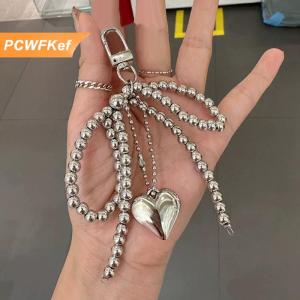 【PCWFKef】 Tinh Tế Đính Cườm Móc Chìa Khóa Handmade Ngọc Trai Bow Hình Mặt Dây Chuyền Keyring Tim Keychain Trang Trí Ngọc Trai Trang Trí Cho Túi Xách Điện Thoại