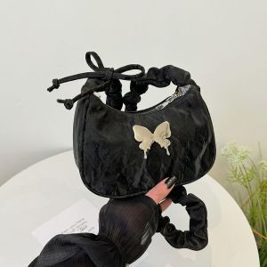 EERSHENSHI  กระเป๋าสะพายไหล่จีบแฟชั่นสไตล์ตะวันตกสำหรับผู้หญิงกระเป๋าใส่ใต้วงแขน INS แมทช์ลุคง่ายแบบใหม่ฤดูใบไม้ผลิและฤดูร้อนกระเป๋าผู้หญิงแบบเรียบง่าย