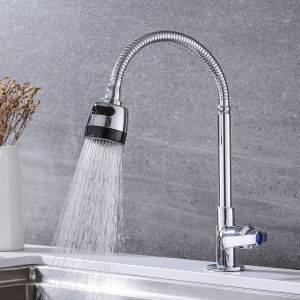 Sink kitchen faucet extension connector filter water purifier into the wall 360° swivel hose gooseneck faucet stainless steel