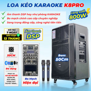 Loa kéo karaoke Kèm 2 Micro MTmax K8 Pro màn hình LCD hiện đại công nghệ DSP cao cấp Bass 40cm Âm lực mạnh mẽ