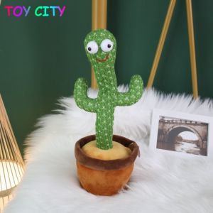 Tik tok hot dancing cactus english song Speaker Talking Charging Voice Repeat plush Cactu Dancer toy Plushie Stuffed toys for Baby Girl