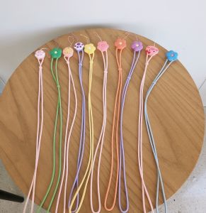 Cartoon Cat Paw Flower Mobile Phone Long Lanyard Stereo Thickened Hanging Neck Rope Ring Creative Personality Silicone Phone Chain Pendant Long Sling Key Hanger Ornament Drop-Resistant Hot INS Fashion