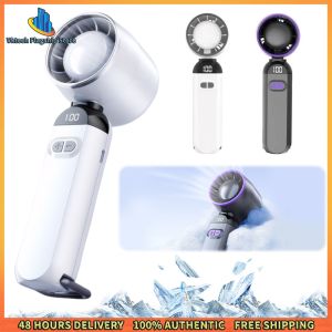 Vktech Portable Handheld Fan with Digital LED Screen Adjustable Speed Compact Electric Fan for Home and Office
