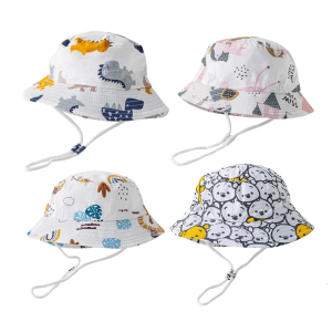 Infant Fisherman Caps Soft & Comfortable Cotton Bucket Hat for Baby 1 to 5 Years Sun Protections Headgear