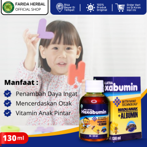 Vitamin Anak Penambah Daya Ingat Mencerdaskan Otak Anak Vitamin Otak Anak Vitamin Pintar Bicara Anak dengan Hexabumin Madu Plus Albumin 130ml