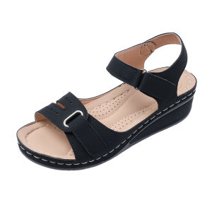 Free Shipping New WomenS Sandals With Wedge Heels Velcro Straps Thick Soles And Large Sizes Are In Stock