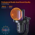 COMICA EJoy Uni Pro Wireless USB Microphone with USB C Receiver,RGB Condenser Microphone for PC/Computer/Mac/iPhones/Android Phones. 
