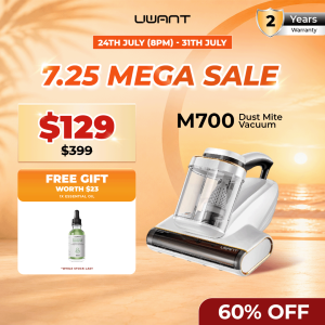 Uwant M400 / M700 Dust Mite Vacuum | Infrared Thermal | Aromatherapy Essential Oil | 65°C Hot Air | UV Sterilize