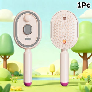 Electric Steam Hair Brush Massage Comb Mist Function Less Breakage No Residue Electric Spray Comb Three-in-one Anti-static Massage Air Cushion Essential Oil Extendable Tooth Comb