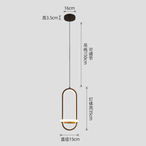 Đèn treo LED phong cách Bắc Âu dùng cho đầu giường/nhà bếp đèn trang trí nội thất đèn chiếu sáng phòng tắm trong nhà màu đen/vàng.