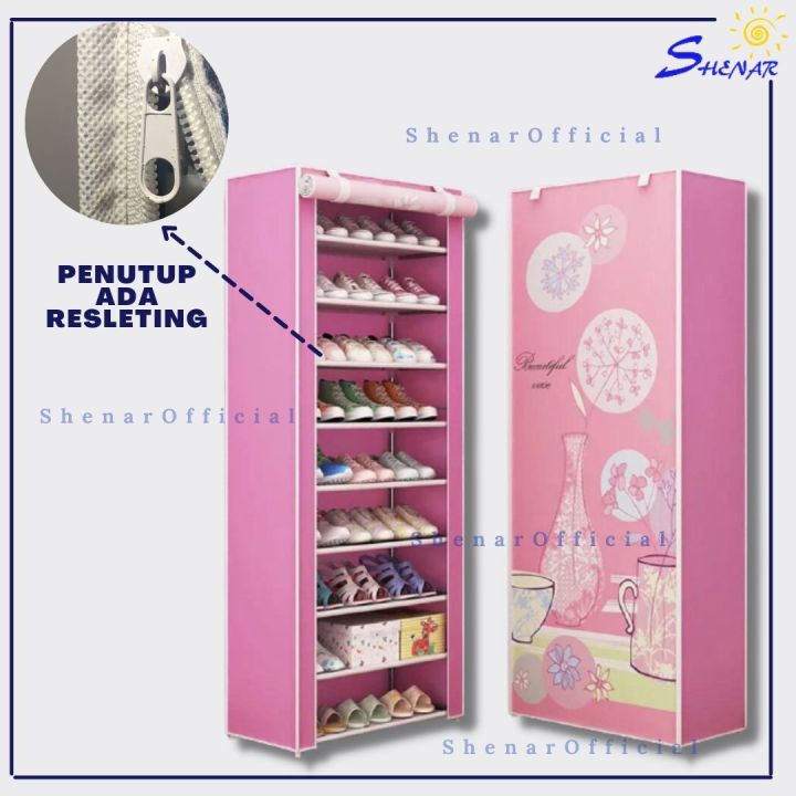 Cover Rak Sepatu RAK SEPATU PORTABLE/ RAK SUSUN/ RAK BERMOTIF/ RAK SEPATU COVER ...