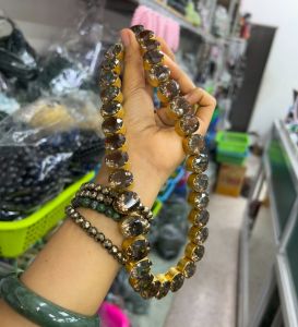 สร้อยคอ สโมกี้ควอตซ์ Smoky Quartz ชุด เม็ด สโมกี้ควอตซ์  33เม็ด