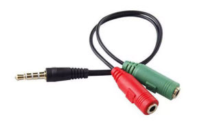 3.5mm MALE to Audio FEMALE + Microphone FEMALE Splitter Y Adapter Cable PC Headphone Earphone Mic Jack Converter