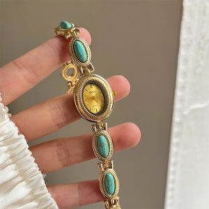 Natural Jade Bracelet Watch For Women Ladies Watches Luxury High Quality Golden Elegant Womens Wristwatches Daily Waterproof