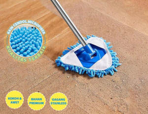 Sapu pel Lantai segitiga Multifungsi Tongkat Pembersih Serbaguna