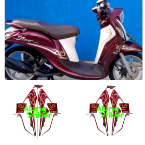 STIKER STRIPING LIS LES BODY MOTOR YAMAHA FINO PREMIUM TAHUN 2016 WARNA UNGU 1SET STANDAR