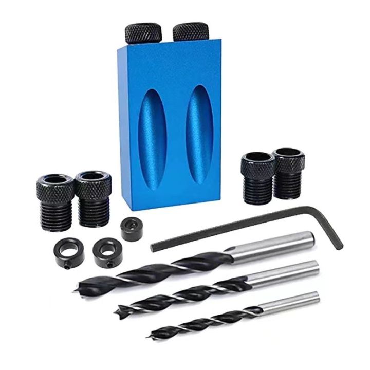 25pcs Pocket Hole Jig Set,15° Oblique Drilling Jig,Oblique Positioner Locator Tool For