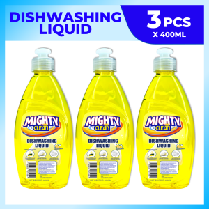 3PCS Mighty Clean Dishwashing Liquid LEMON 400ml - 400ml DWL LEMON 3pc - 3PCS BUNDLE400ML