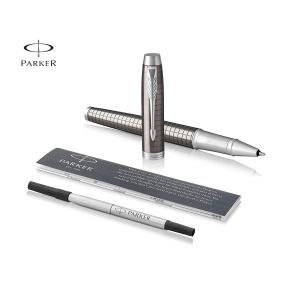 Customized Pen Ink Pen Parker IM Rollerball Pen Premium Dark Espresso and Chrome Chiseled with 0.5mm Fine Point Black Ink Refill (Free carving)