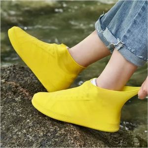 1Pair Rain Shoe Covers Waterproof Non-slip Thickened Latex Shoe Covers Portable Foot Covers
