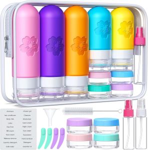 20Pack Travel Bottles for Toiletries TSA Approved Travel Bottles Silicone Travel Size Containers Travel Essentials Leak Proof Refillable Liquid Shampoo and Conditioner Travel Toiletry Bottles