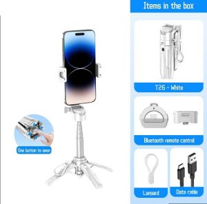 【LOCAL STOCK-Deliver in 2-3 days】P15 Mini Selfie Stick Mini Extendable Phone Grip Tripod With Bluetooth Remote Shooting Vlog Video,3In1 Portable Telescopic multifunction