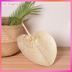 [Hill Angelia] Pushan Arts Hand Made Fan Peach Shaped Bamboo Fan Summer Cool Air Fan DIY