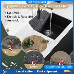 Kitchen Sink Splash Guard Silicone Faucet Mat Sink Water Splash Guard Draining Pad Dish Drying Mats