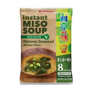 MARUKOME INSTANT MISO SOUP RYOTEI NO AJI VEGETARIAN WAKAME SEAWEED 8 SERVINGS มารุโคเมะ ซุปมิโซะกึ่งสำเร็จรูป มังสวิรัติ สาหร่ายวากาเมะ 8 เสิร์ฟ