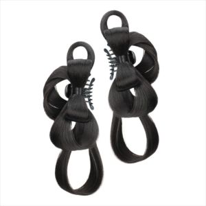BNUE1 2Pcs Mũ đội đầu Tóc giả trang phục cổ xưa Hanfu Đen Tổng hợp Tóc giả búi cao kiểu công chúa cosplay Dễ thương Đồ cổ Tóc búi đôi kiểu Trung Quốc Dành cho phụ nữ