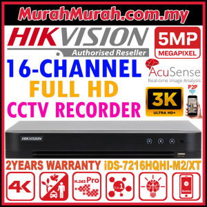 HIK HIKVISION 16-CHANNEL 5.0MP CCTV DVR 1080P 2-HDD TURBO HD iDS-7216HQHI-M2/XT 16CH Digital Video Recorder Full HD 5MP P2P