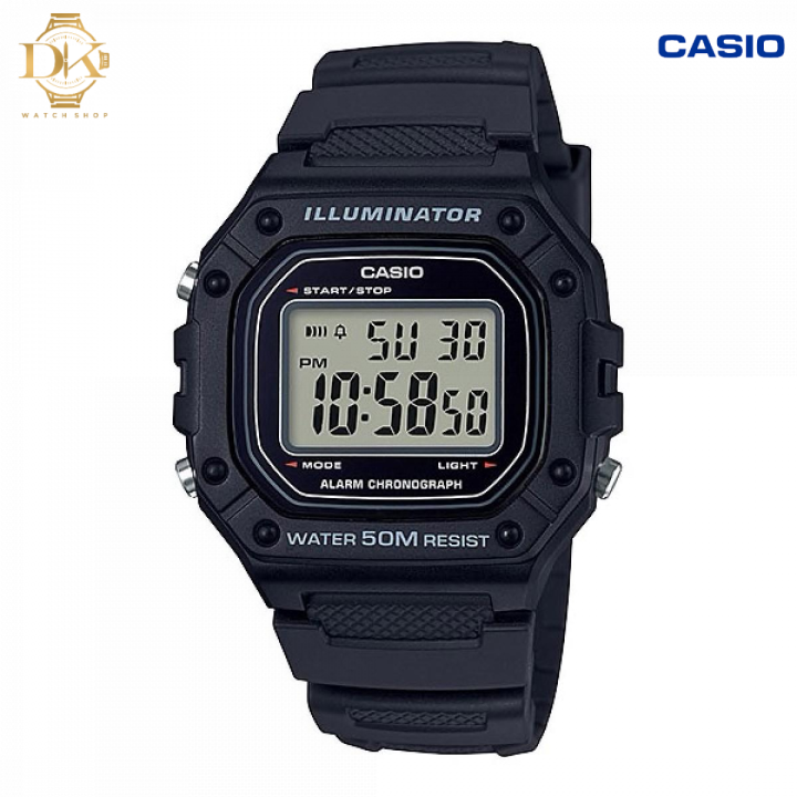 Casio Watch for Unisex W 218H 1A Black Rubber Strap 50m Digital Lazada PH