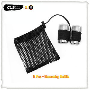 Camping Mini Seasoning Bottle 2Pcs Set with Storage Bag Portable Stainless Steel Personal Outdoor Picnic Barbecue Seasoning Jar