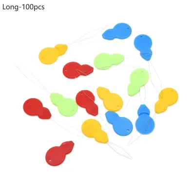 100pcs/Set Mata Nenek Needle Threader Oval Alat Masukin Benang Ke Jarum Warna Alat Pemasuk Benang Ke Jarum
