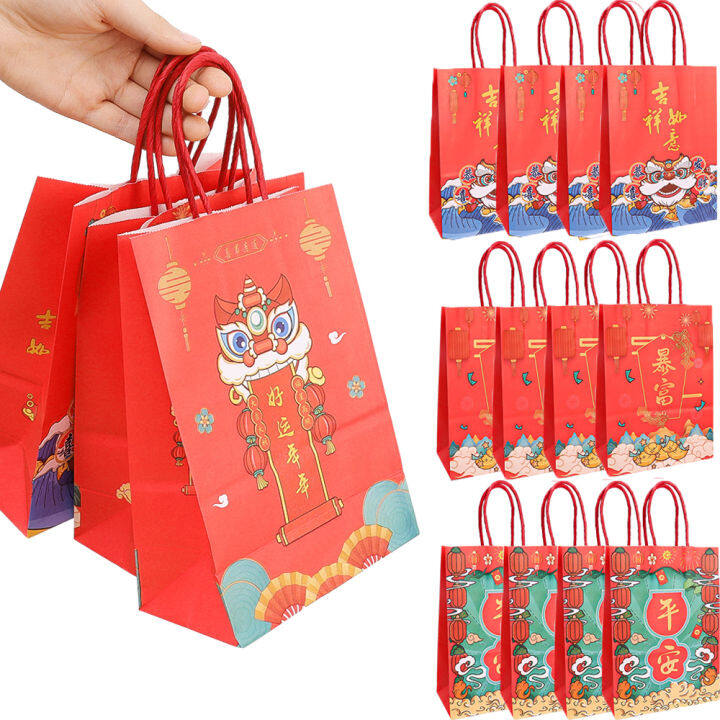 Chinese New Year Gift Bags Dragon Year Treat Bags Paper Bag with ...