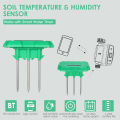 Smart Sensor BT App Control Soil Temperature Moisture Sensor Meter Irrigation Soil Thermometer Humidity Sensor Tester Works with Smart Water Timer for Outdoor Indoor Plants. 