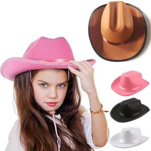 MIRELINA Solid Color Kids Cowboy Hat Breathable Non-woven Costume Photography Accessories Wide Brim Western Cowgirl Hat
