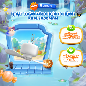 Quạt trần tích điện di động Jisulife FA16 | Dung lượng pin 8000mAh | Sử dụng lên đến 25h | Bảo hành 12 tháng