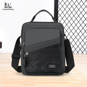 LouisWill Fashion Men Bags Shoulder Bag Oxford Cloth Cross Body Bag Casual Handbag Multiple Pocket Large Capacity Waterproof Lightweight Casual Sport Street Bag for Travel Outdoor