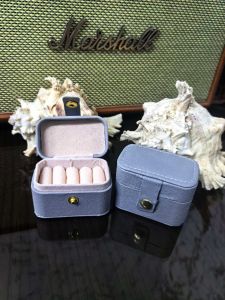 HTF Leather Portable Earring Box Ring Organiser Jewellery Box