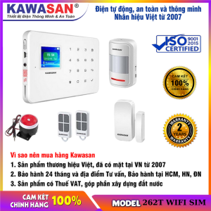 Bộ báo động chống trộm thông minh qua điện thoại màn hình LCD  tích hợp thêm tối đa 99 thiết bị không dây- 262T WIFI SIM