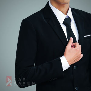 Jas Pria Slim Fit Formal Kantor – Hitam Polos Premium | Bahan Adem Anti Kusut | Size S-4XL