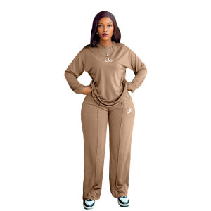 original alo European and American womens fall/winter new arrivals ALO Stylish and versatile casual outfit   Wide-leg two-piece set