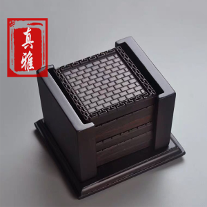 Bộ 6 đế lót tách trà lót ly trà bằng gỗ kèm khay đựng cao cấp