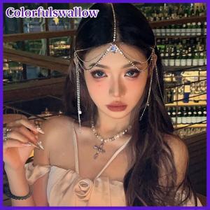 Colorfulswallow Phong Cách Cổ Elf Phụ Kiện Tóc Rhinestone Multilayer Tua Mũ Nón Cho Phụ Nữ Cô Gái Công Chúa Tua Phụ Kiện Tóc