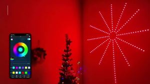 พร้อมส่ง  KESHU led ไฟประดับดอกไม้ไฟ  LED แถบไฟ app เพลง 5v น้ำไหล   โคมไฟดอกไม้ไฟหลากสี