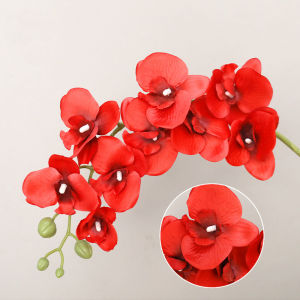SFAUQ393402 Wedding Decoration 9-Heads Home Supply 3D Phalaenopsis Simulation Butterfly Orchid Real Touch Plants Artificial Flower